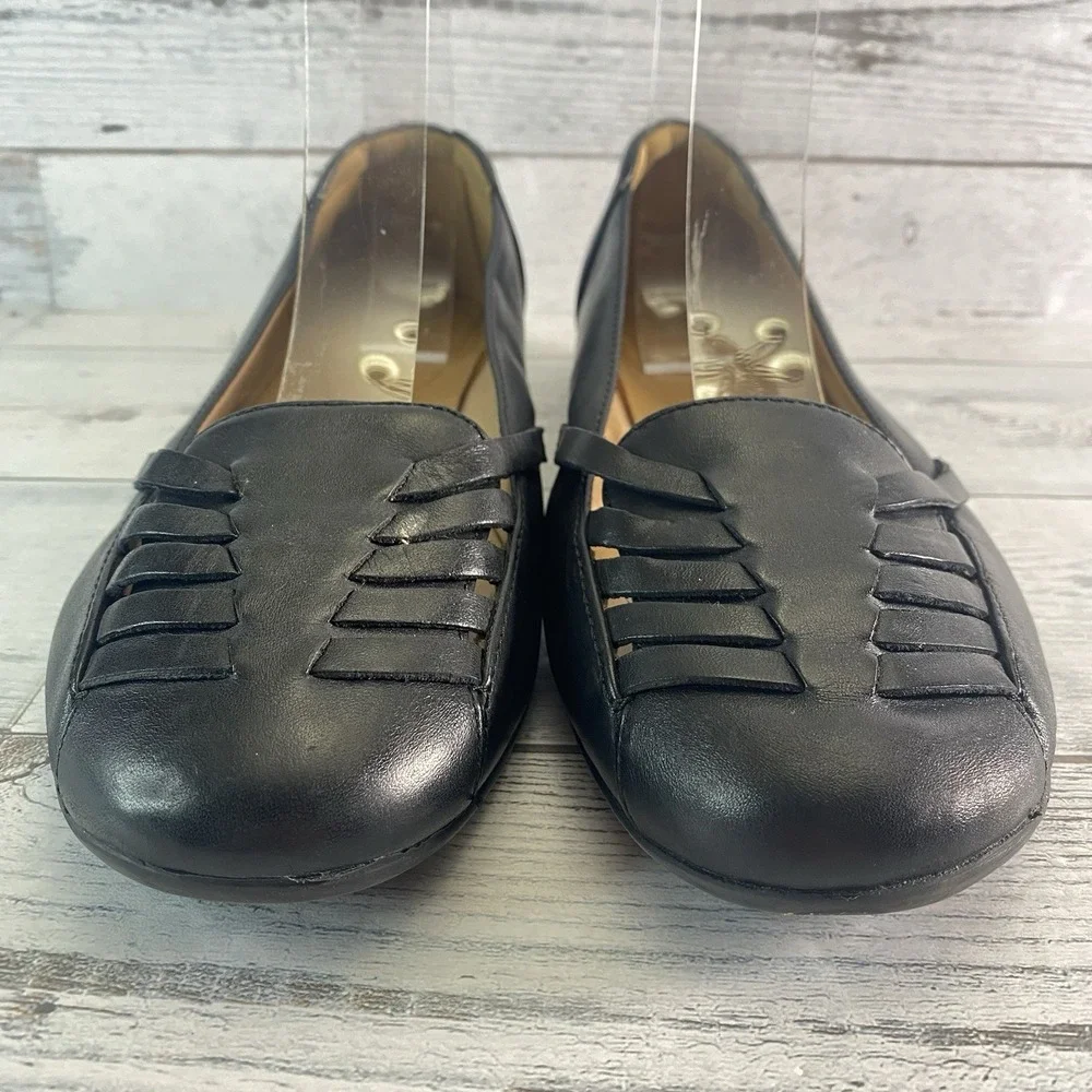 Clarks Gracelin Gemma Shoes Womens 9.5 Wide Black Leather Comfort Classic Flats